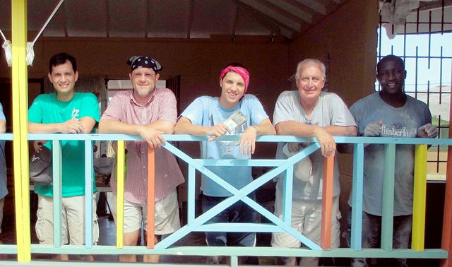 Missions_Jamaica_adult group_painting